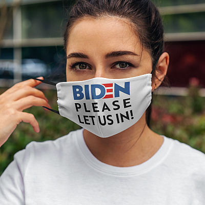 Alternative view of Biden Please Let Us In Washable Reusable Custom Printed Cloth Face Mask Cover