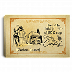 Personalized Camping I Want To Hold Your Hand At 80 Let's Go Camping Framed Canvas - Unframed Poster, White, 0.75'' Framed Canvas