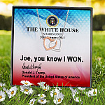11VT. Joe You Know I Won Trump Interlocking Hearts Necklace 7