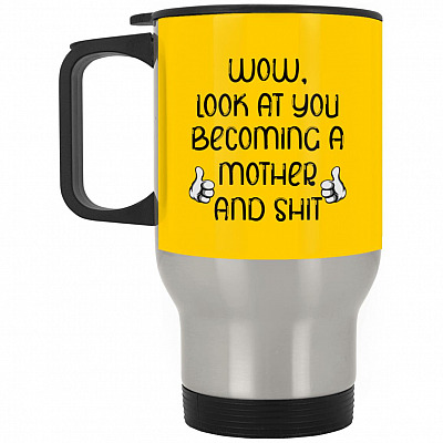 14 oz. Silver Travel Mug