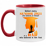 dad son, White/Red, 11 oz. Accent Mug