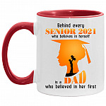 dad daughter, White/Red, 11 oz. Accent Mug