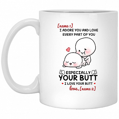 Personalized I Adore, White, 11 oz. White Mug