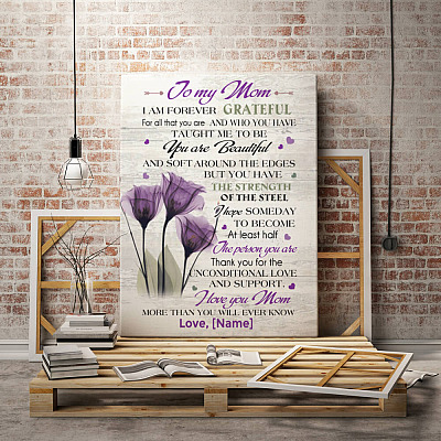 Alternative view of Personalized To My Mom I Am Forever Grateful For All That You Are Tulip Framed Canvas - Unframed Poster