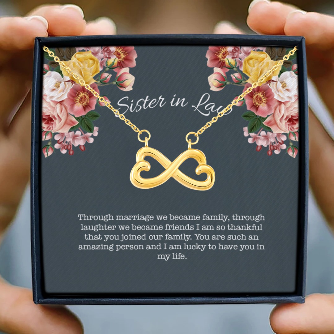 82 HG. Sister In Law Necklace Infinity Heart Necklace (Gold) 3