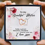 3HP. Beautiful Mother Interlocking Hearts Necklace 3