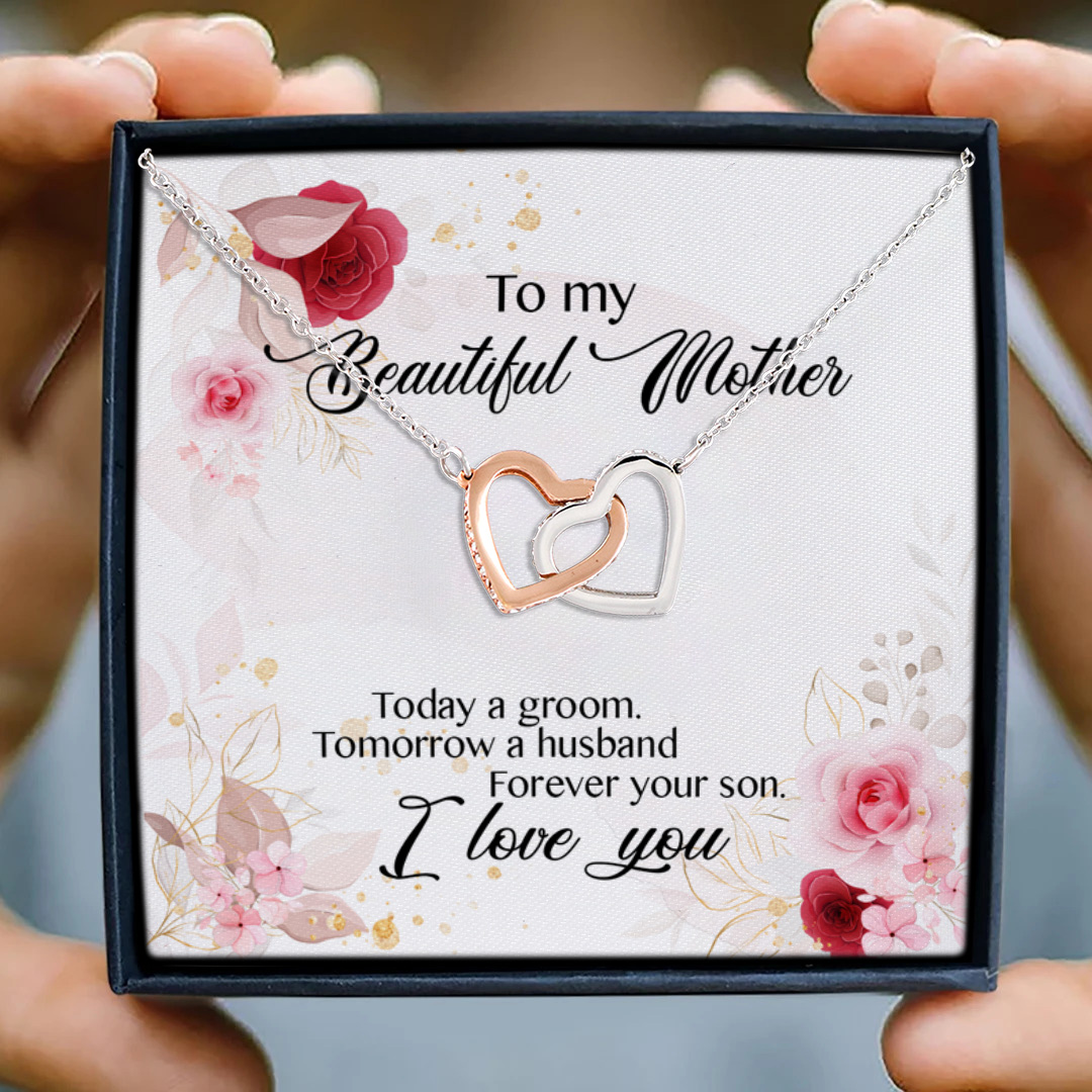 3HP. Beautiful Mother Interlocking Hearts Necklace 3