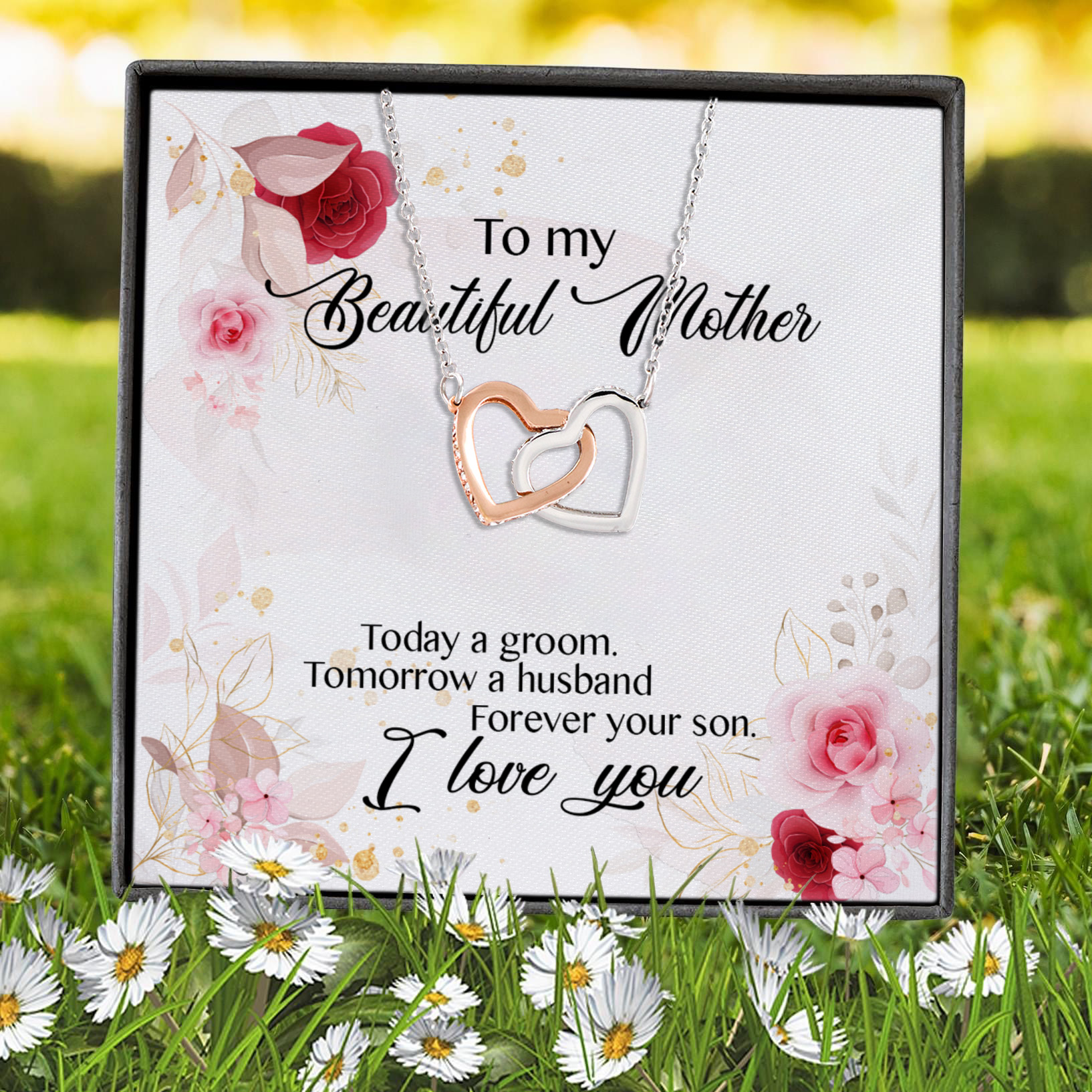 3HP. Beautiful Mother Interlocking Hearts Necklace 7