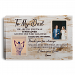 Custom Photo Forever Your Little Girl Wrapped Framed Canvas Prints - Unframed Poster - Dad Gift Personalized, White, 0.75'' Framed Canvas