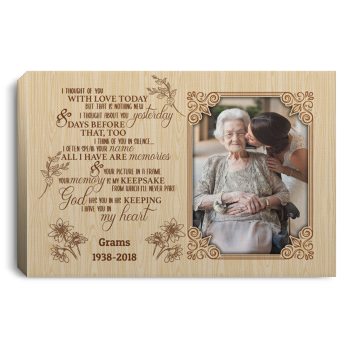 I Though Of You With Love Today Custom Photo Framed Canvas - I Thought About You Yesterday Unframed Poster, White, 0.75'' Framed Canvas I Though Of You With Love Today Custom Photo Framed Canvas - I Thought About You Yesterday Unframed Poster, White, 0.75'' Framed Canvas
