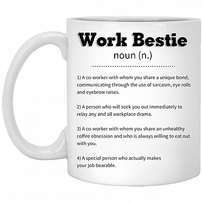 Work Bestie A Co-worker, White, 11 oz. White Mug