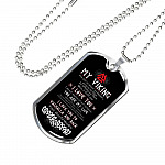 Shieldmaiden To My Viking You Are As Brave As Ragnar I Love You To Valhalla And Back Dog Tag Pendant Necklace - Dog Tag (Silver)