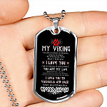 Shieldmaiden To My Viking You Are As Brave As Ragnar I Love You To Valhalla And Back Dog Tag Pendant Necklace - Dog Tag (Silver)