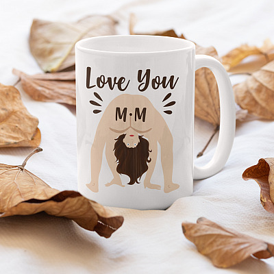 Alternative view of Love Mom Ceramic Coffee Mug - Beer Stein - Water Bottle - Color Changing Mug - Naked Lady Love Mom Mug