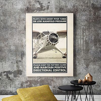 Alternative view of Pilots With Short Pitot Tubes Or Low Manifold Pressure Wrapped Framed Canvas Prints - Aircraft Poster