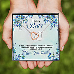 12VT. To My Bestie That Say Best Friends Interlocking Hearts Necklace