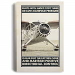Pilots With Short Pitot Tubes Or Low Manifold Pressure Wrapped Framed Canvas Prints - Aircraft Poster, White, 0.75'' Framed Canvas