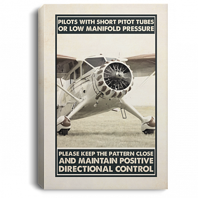 Pilots With Short Pitot Tubes Or Low Manifold Pressure Wrapped Framed Canvas Prints - Aircraft Poster, White, 0.75'' Framed Canvas