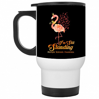 14 oz. White Travel Mug