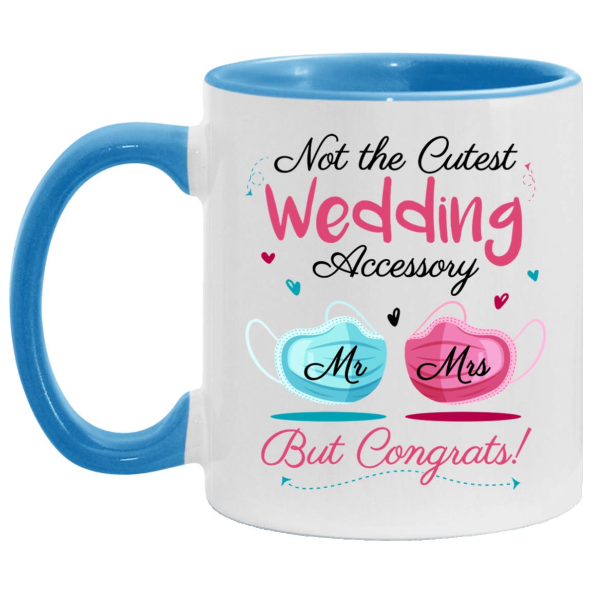 Wedding Accent Mug, White/Light Blue, 11 oz. Accent Mug Wedding Accent Mug, White/Light Blue, 11 oz. Accent Mug