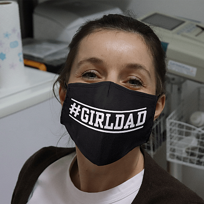 Alternative view of Hashtag Girl Dad Washable Reusable Custom – Printed Cloth Face Mask Cover - Father Days 2021 Gift
