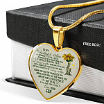 Son To My Wonderful Mom I Am Because You Are So Much Of Me Is Made From Heart Pendant Necklace - Heart Luxury Necklace (Gold Plated)