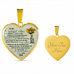 Son To My Wonderful Mom I Am Because You Are So Much Of Me Is Made From Heart Pendant Necklace - Heart Luxury Necklace (Gold Plated)