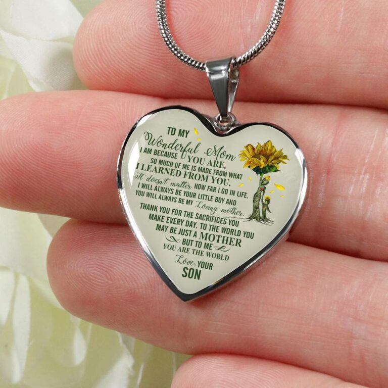 Son To My Wonderful Mom I Am Because You Are So Much Of Me Is Made From Heart Pendant Necklace - Heart Luxury Necklace (Silver)