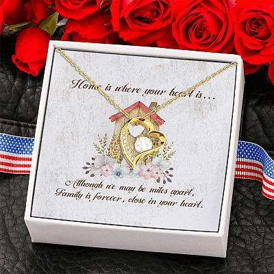 Home Is Where Your Heart Is Although We Maybe Miles Apart Forever Love Pendant Necklace