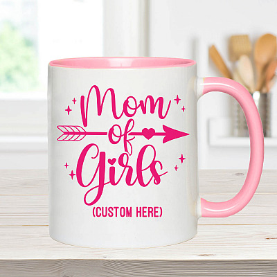 Alternative view of Personalized Mom Of Girls Accent Coffee Mug - Mother Daughter Gifts