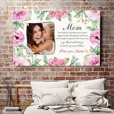 Alternative view of Personalized Photo Mom You Held My Hand For Many Years Framed Canvas Prints - Unframed Poster