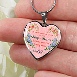 It Takes Someone Special To Be A Step Mum Thank You For Being Mine Heart Pendant Necklace - Heart Luxury Necklace (Silver)