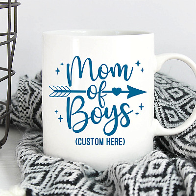 Alternative view of Personalized Mom Of Boys Ceramic Coffee Mug - Water Bottle - Mother Son Gifts