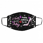 Queen Was Born In May, Black, Cloth Face Cover – Medium/Large