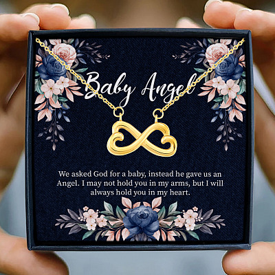 Baby Angel Mommy Of An Angel Infinity Love Heart Pendant Necklace - Angel Baby Necklace Miscarriage