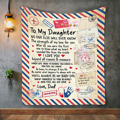 Alternative view of To My Daughter Mink Blanket From Dad - No One Will Know The Strength Of My Love For You Woven Blanket