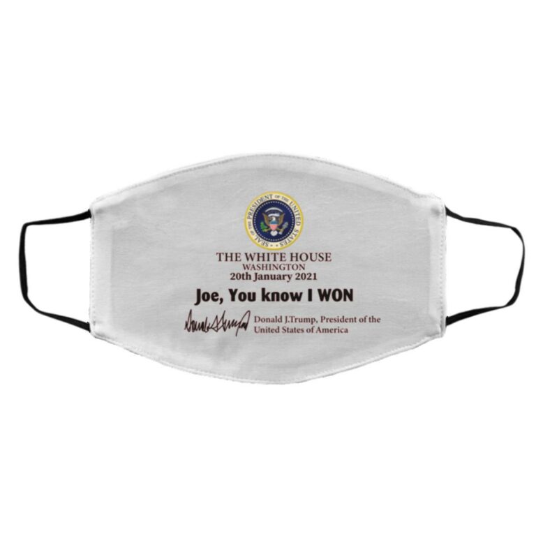 i won mask, White, Cloth Face Cover – Medium/Large
