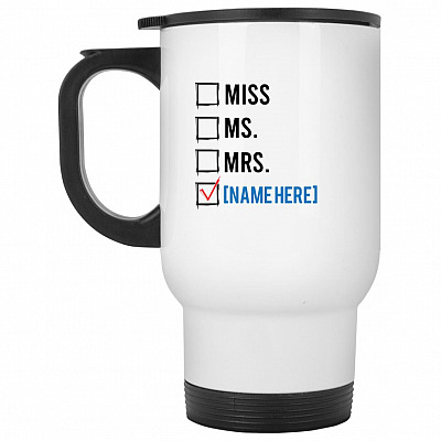 14 oz. White Travel Mug