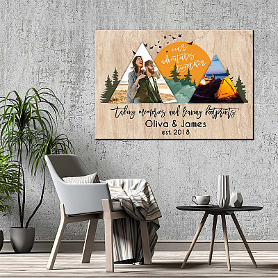 Alternative view of Custom Photo Our Adventures Together Framed Canvas - Unframed Poster - Personalized Anniversary Gift