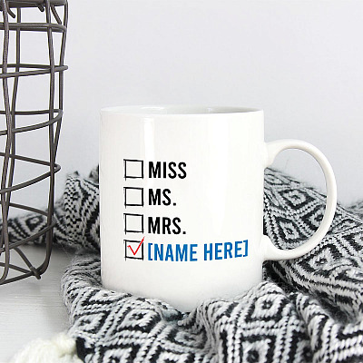 Alternative view of Personalized Ms Mr Mrs Doctor Ceramic Coffee Mug - Beer Stein - Water Bottle - Color Changing Mug