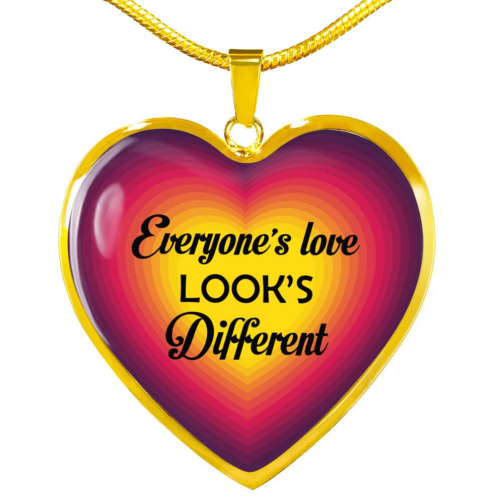 Everyone's Love Looks Different Heart Pendant Necklace - Heart Luxury Necklace (Gold Plated)