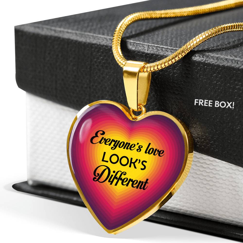 Everyone's Love Looks Different Heart Pendant Necklace - Heart Luxury Necklace (Gold Plated)