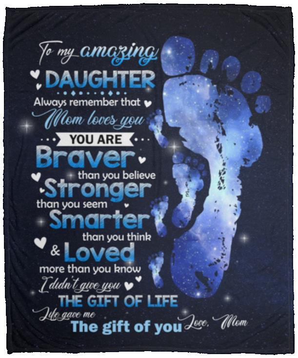 Daughter Mom Blanket, White, Cozy Plush Fleece Blanket - 50x60 Daughter Mom Blanket, White, Cozy Plush Fleece Blanket - 50x60