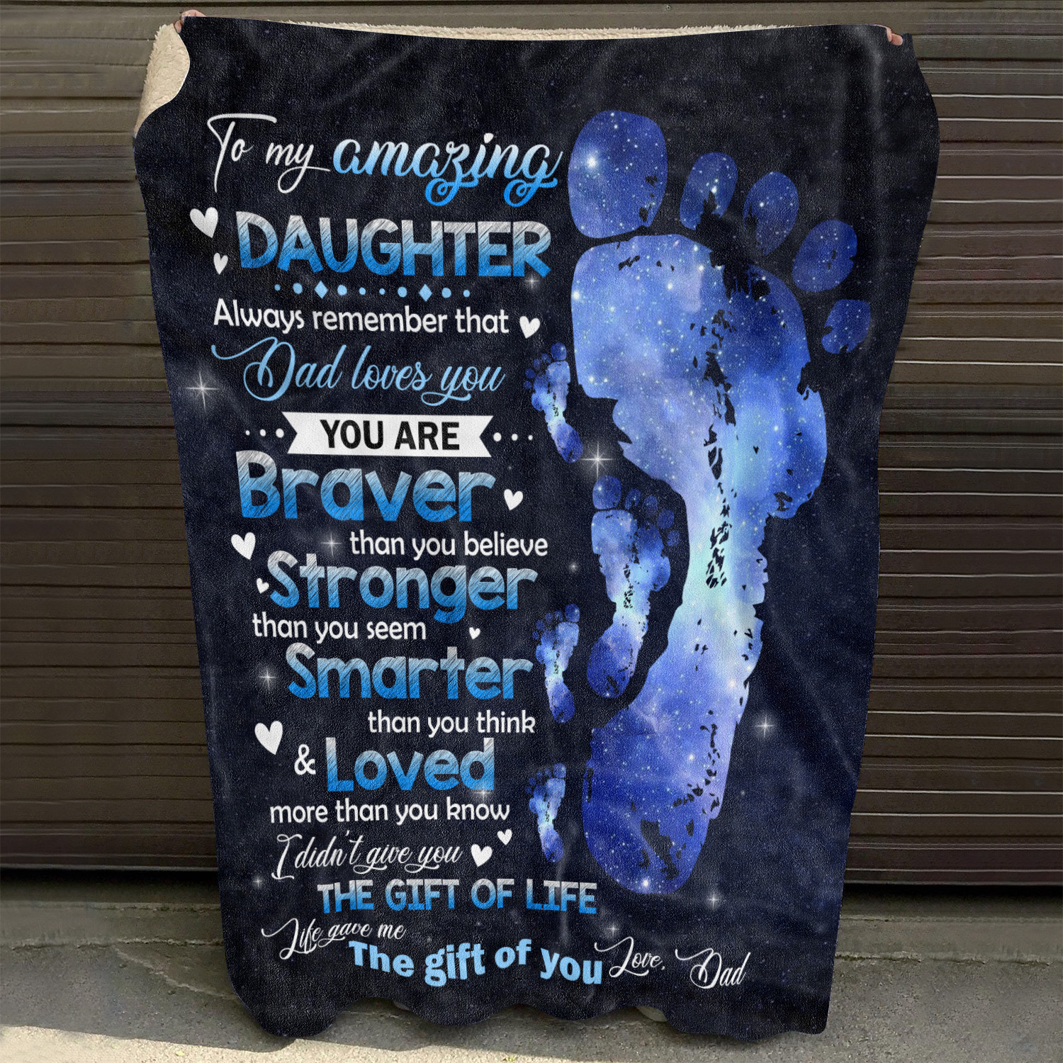 1O. To My Amazing Daughter-dad Blanket Mockup 10