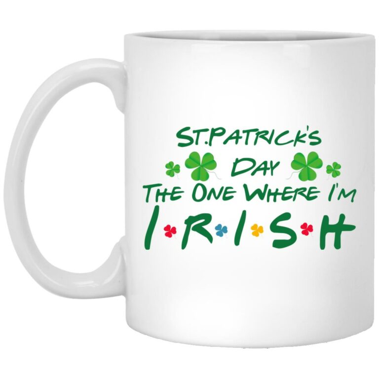 Happy St Patrick's Mug, White, 11 oz. White Mug