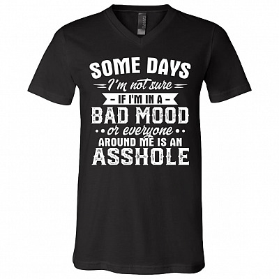 Some Days I'm Not Sure, Black, V-Neck T-Shirt