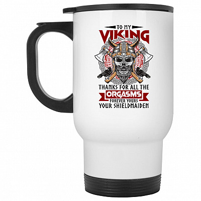 14 oz. White Travel Mug