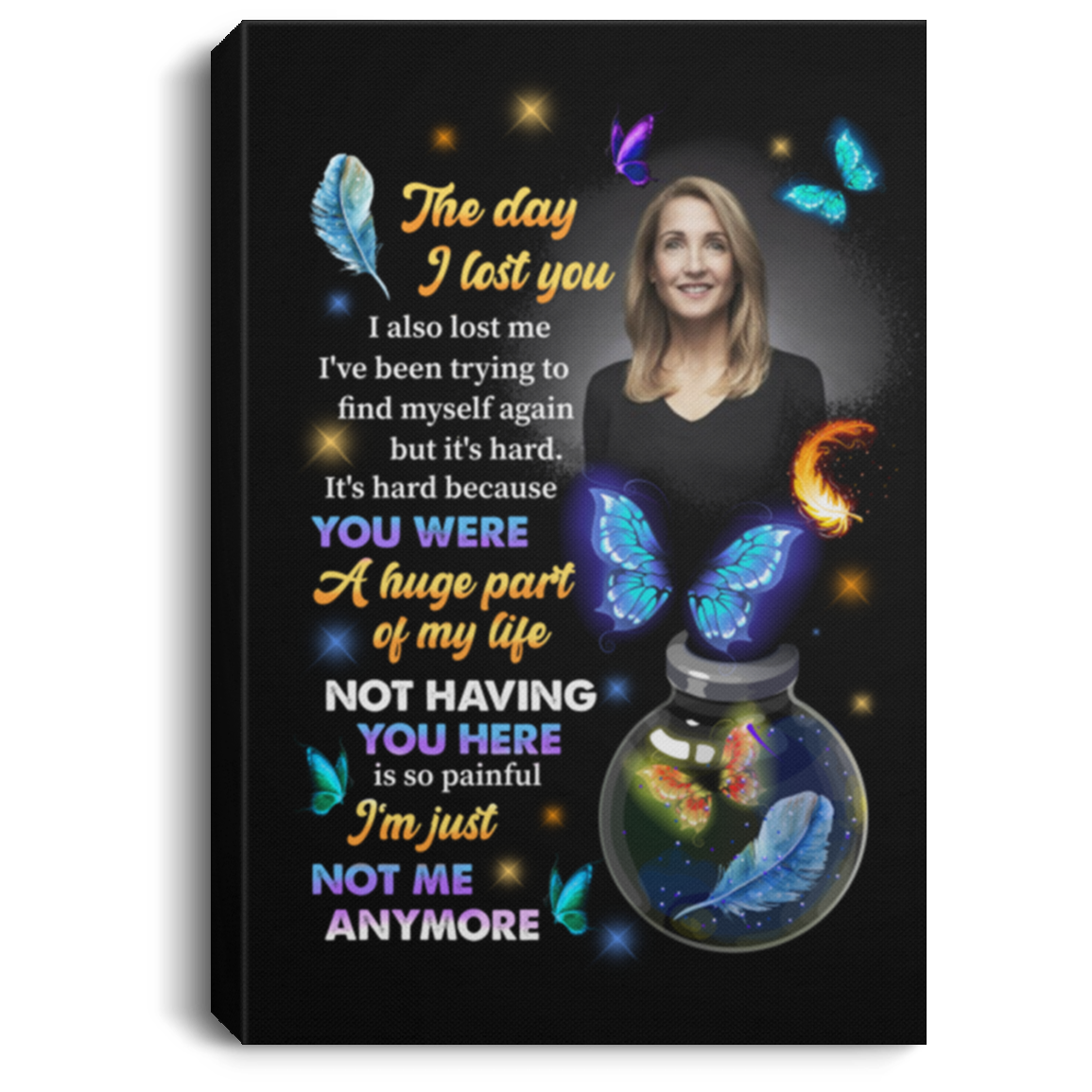 Custom Photo the Day I Lost You Memorial Gift Framed Canvas Prints - Unframed Poster - Home Wall Art, White, 0.75'' Framed Canvas Custom Photo the Day I Lost You Memorial Gift Framed Canvas Prints - Unframed Poster - Home Wall Art, White, 0.75'' Framed Canvas