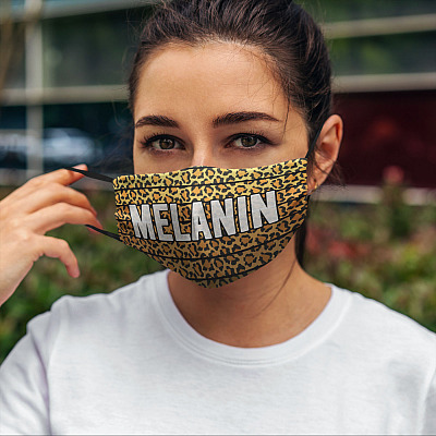 Alternative view of Black Pride Melanin Leopard Washable Reusable Custom Printed Cloth Face Mask Cover