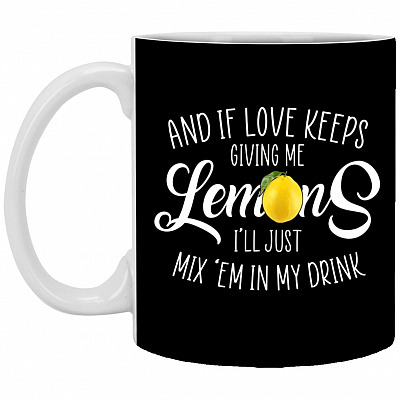 Lemons Mug, Black, 11 oz. White Mug